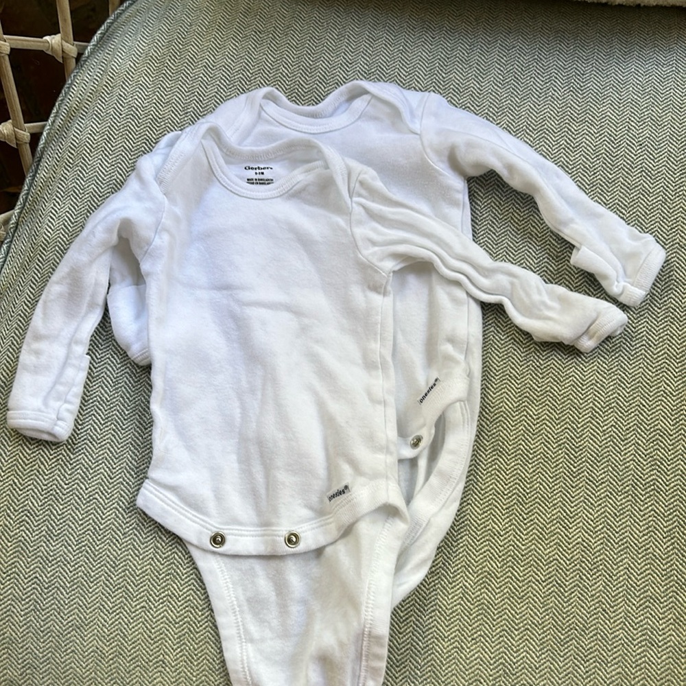 Two white Gerber onesies never worn